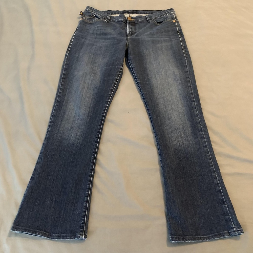 Rock & Republic Jeans Womens 34 Blue Bootcut Mid‎ Rise Studded Denim Embellished